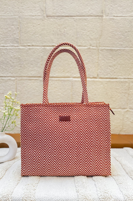 Brown Waves - Box Tote