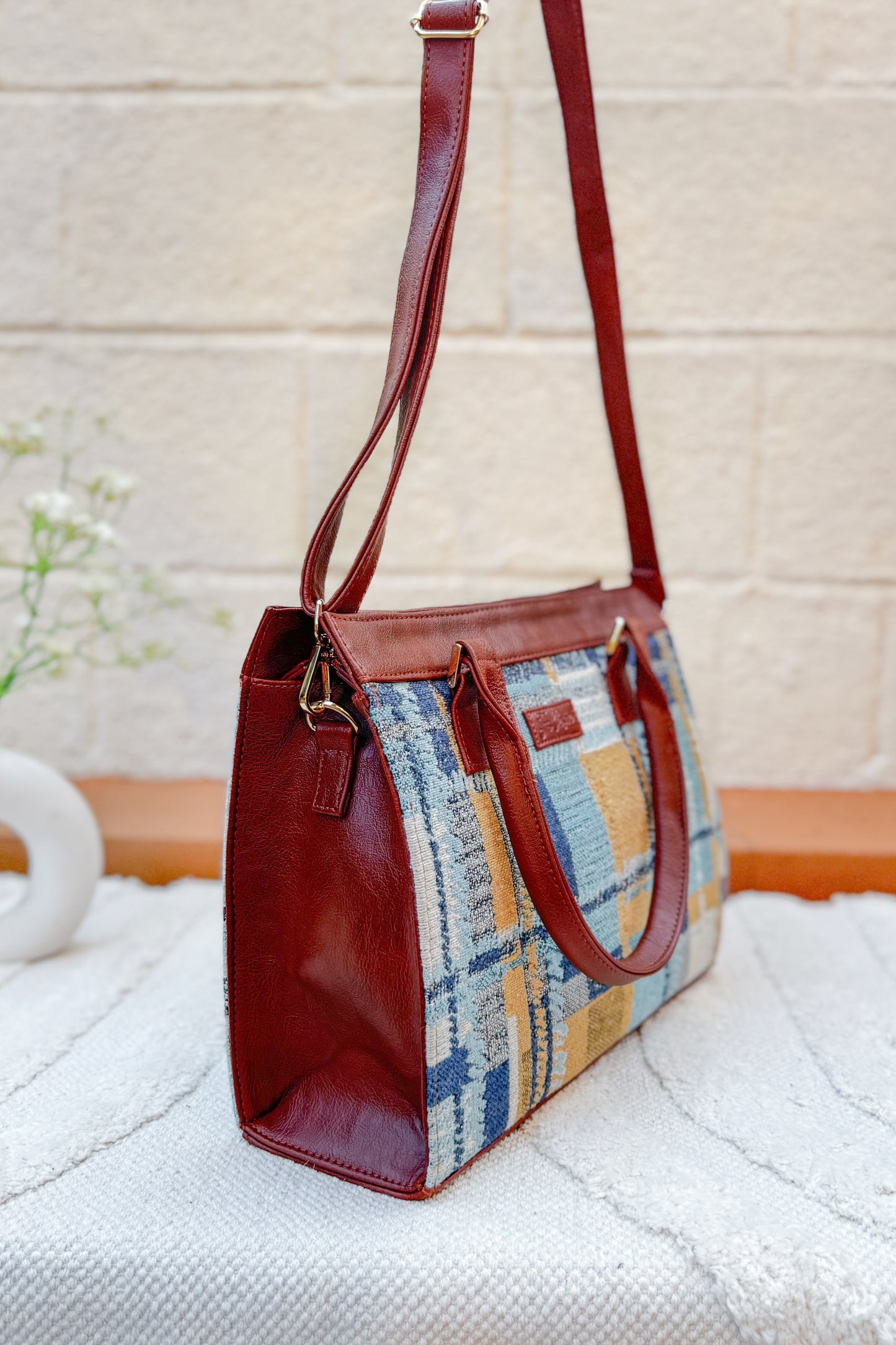 Vintage Blue Classic Handbag