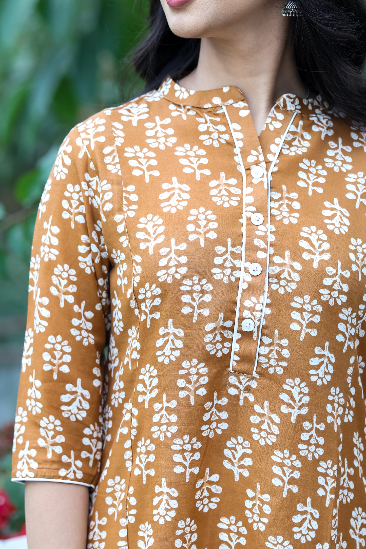 Sandy Brown Batik Print Kurta