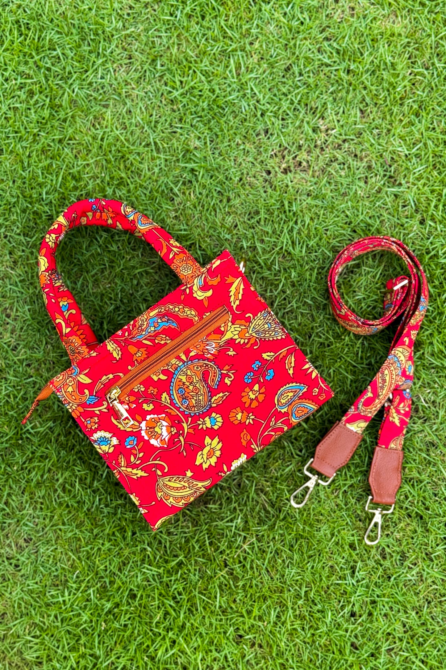 Red Floral Box Sling