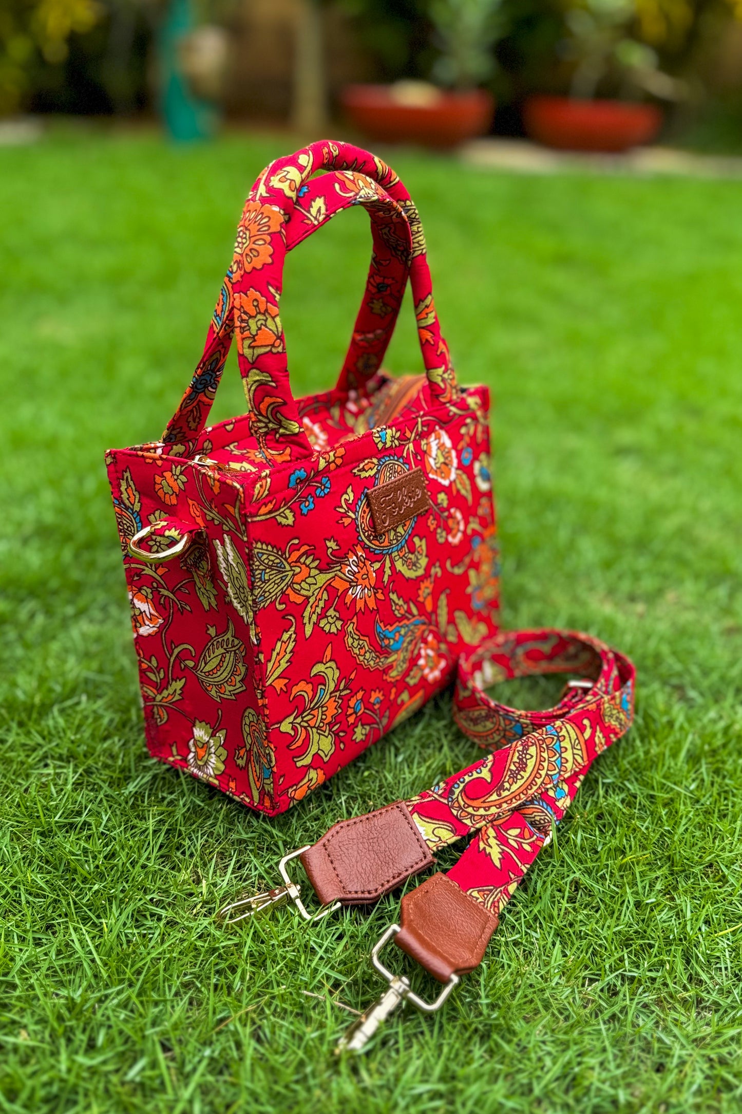 Red Floral Box Sling