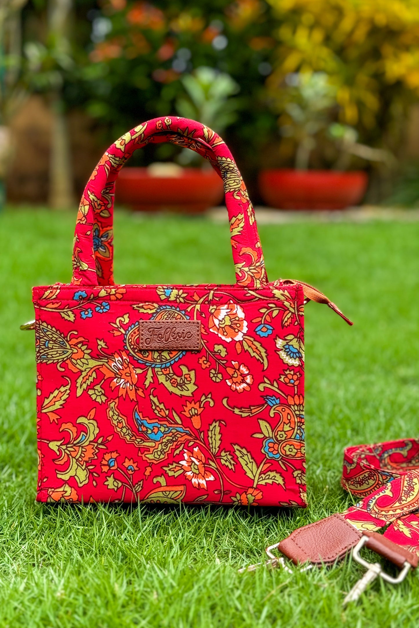 Red Floral Box Sling