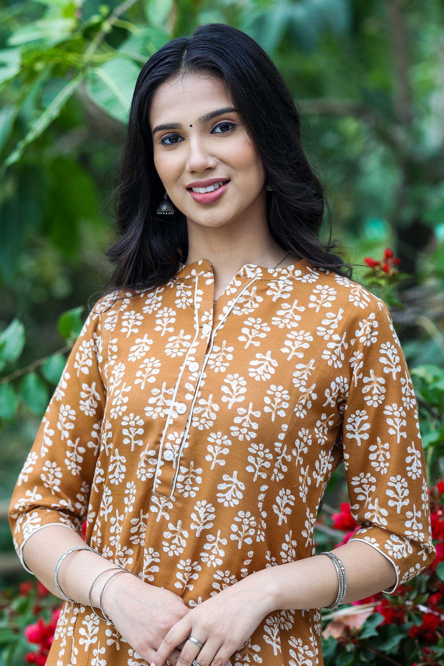 Sandy Brown Batik Print Kurta