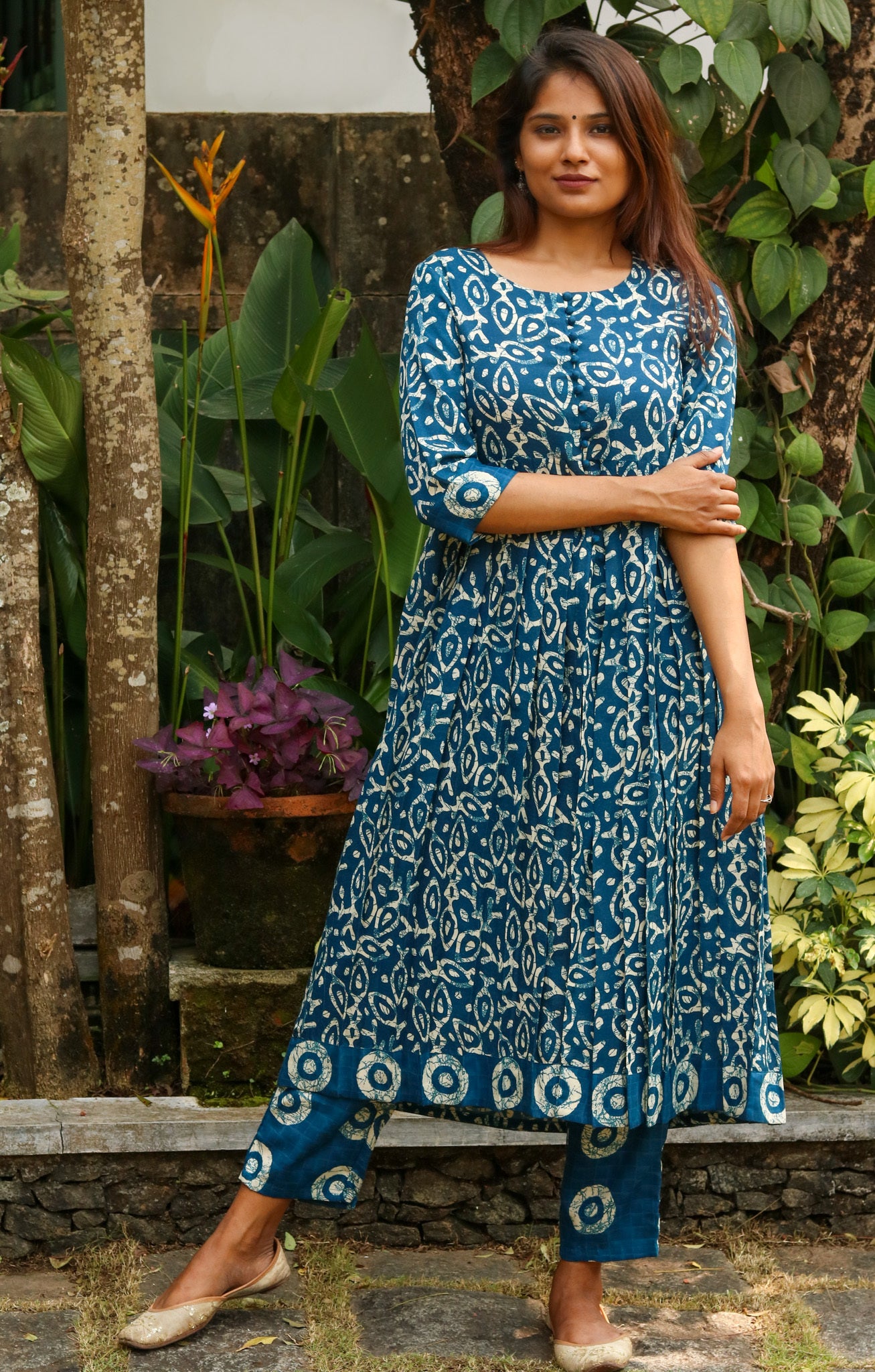 Buy Blue Denim High Low Kurta And Printed Palazzo Pants For Women by Soup  by Sougat Paul Online at Aza Fashions.